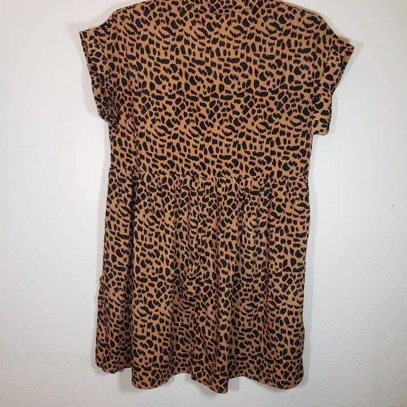 Umgee Leopard Dress Tunic S Pockets Cheetah Swing - Picture 6 of 7